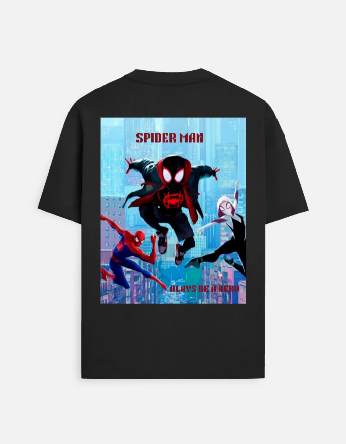 SPIDER MAN STYLE UNISEX BLACK T SHIRT