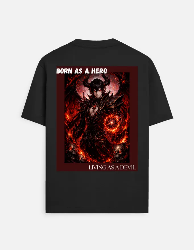 UNISEX DEVIL LOOK BLACK T SHIRT