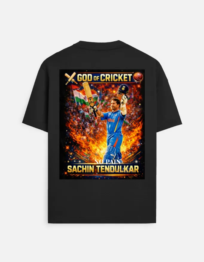 GOD OF CRICKET UNISEX BLACK T SHIRT